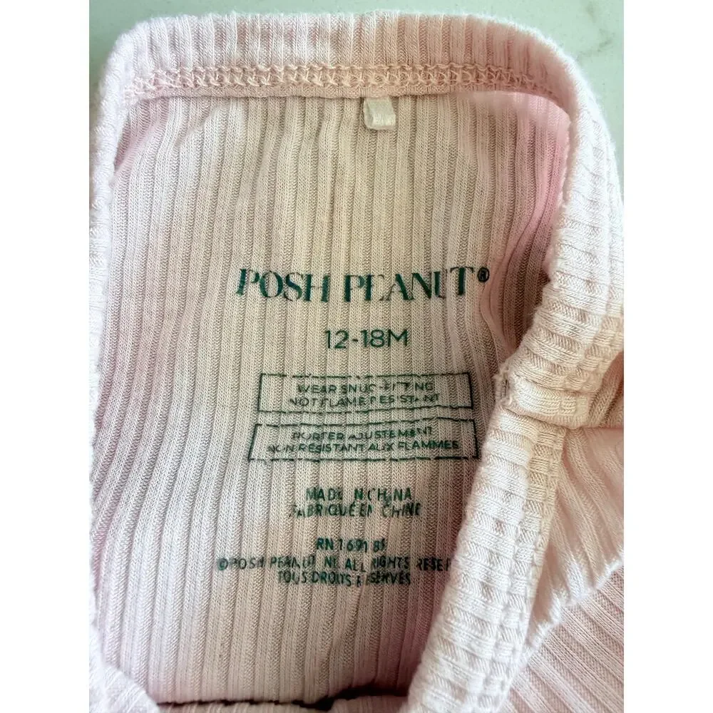 Posh Peanut Girls' Ribbed Pajama Set - Sandy Blush